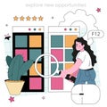 Mobile app developer. Smartphone application interface design Royalty Free Stock Photo