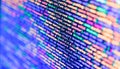 Mobile app developer. Web programming and bracket technology background. Creative Js HTML5 closeup set on background. Script