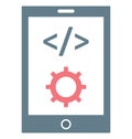 Mobile App Development, Mobile Div Vector Icon editable