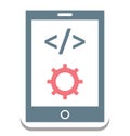 Mobile App Development, Mobile Div Vector Icon
