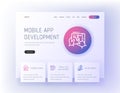 Mobile app development, Program coding, Digital law and copyright, Secure backup Landing page template.