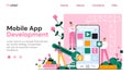 Mobile app development by a team of coders Royalty Free Stock Photo