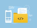 Mobile app development using versatile frameworks, streamlining coding, testing and enhancing mobile user interfaces for Royalty Free Stock Photo