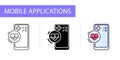 Mobile app icon, health tracking