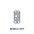 Mobile App icon. Monochrome simple Web Design icon for templates, web design and infographics Royalty Free Stock Photo