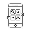 Mobile App Icon Set: UI UX Design, Smartphone Applications, Android and iOS Interface Illustrations... Royalty Free Stock Photo