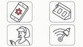Mobile App Icons: Star of David, Document, Person, Hand vector design Generative AI Royalty Free Stock Photo