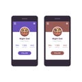 Mobile app interface concept. User profile with an owl avatar