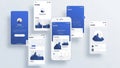 Mobile app interface designs isolated on white background Royalty Free Stock Photo