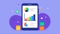 Mobile App Interface A smartphone screen displaying a userfriendly interface with colorful graphs and buttons for easy Royalty Free Stock Photo