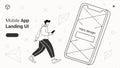 Mobile app landing UI, user interface and app design template vector design Generative AI Royalty Free Stock Photo