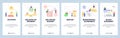 Mobile app onboarding screens. Behavioural economy, black market, financial chart, business auction. Menu vector banner Royalty Free Stock Photo