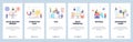 Mobile app onboarding screens.Computer hardware technology, data terminal, computer chip, graphic card, cpu. Vector