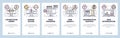 Mobile app onboarding screens. Connection error, access denied, SEO optimization and web development. Menu vector banner