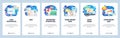 Mobile app onboarding screens. Digital marketing charts, business analytics, SEO and speed optimization. Vector banner