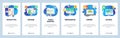 Mobile app onboarding screens. Financial analytics and data, draw, computer error and secure access. Menu vector banner Royalty Free Stock Photo