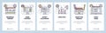 Mobile app onboarding screens. Webpage and landing design, user profile, analysis. Menu vector banner template for Royalty Free Stock Photo