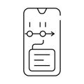 mobile app for planning line icon vector illustration