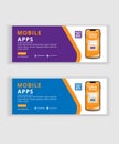 Mobile app promotion social media timeline cover and web banner design