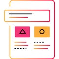 Mobile app prototyping outline icon flat vector