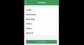 Mobile app settings screen with options and save button Royalty Free Stock Photo