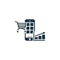 Mobile App Store Optimization icon. Monochrome simple Mobile Marketing And Advertising icon for templates, web design