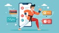 A mobile app syncs with a martial artists wearable devices compiling data from various training sessions and creating Royalty Free Stock Photo