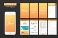 Mobile app Travel agency Material Design UI, UX, GUI. Responsive website. Royalty Free Stock Photo
