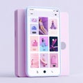 Mobile App UI Design, Minimalist Grid Layout with Pastel Colors