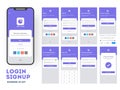 Mobile App UI or UX design with different login screen.