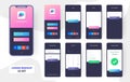 Mobile App UI or UX design with different login screens.