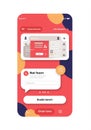 Mobile app user interface design with vibrant colors and abstract patterns. Features Royalty Free Stock Photo