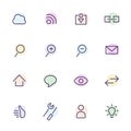 Mobile app user interface line vector icons. Royalty Free Stock Photo