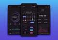 Mobile app user interface screen design. UI, UX, GUI web icons for digital, responsive website, trendy charts, statistic, calendar Royalty Free Stock Photo