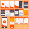 Mobile App User Interface template kit. Royalty Free Stock Photo