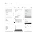 Mobile app user interface wireframe features a minimalist design, showing various U Royalty Free Stock Photo