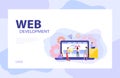 Mobile app and web development banner concept set. Royalty Free Stock Photo