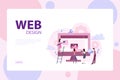Mobile app and web development banner concept set. Royalty Free Stock Photo