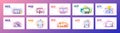 Mobile app and web development banner concept set. Royalty Free Stock Photo