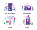 Mobile app and web development banner concept set Royalty Free Stock Photo
