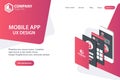 Mobile APP Website Landing Page Vector Template Concept Design