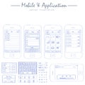 mobile application concept sketch drawing vector