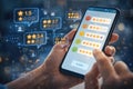 Mobile Application Feedback System: User Ratings and Reviews to Enhance Customer Royalty Free Stock Photo