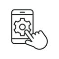 Mobile Application, icon in line design. App development, Mobile app, Smartphone, User interface, Mobile software