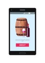 Mobile Application Lets to Order Red Wine Vector