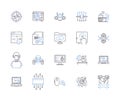 Mobile application line icons collection. Innovation, Efficiency, Convenience, Interaction, Functionality, Optimization Royalty Free Stock Photo
