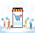 Mobile application for shopping, Online supermaket Royalty Free Stock Photo