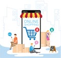 Mobile application for shopping, Online supermaket Royalty Free Stock Photo