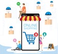 Mobile application for shopping, Online supermaket Royalty Free Stock Photo