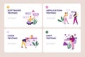 Mobile application testing. Landing page. Checking program code for errors. App software. People looking for digital Royalty Free Stock Photo